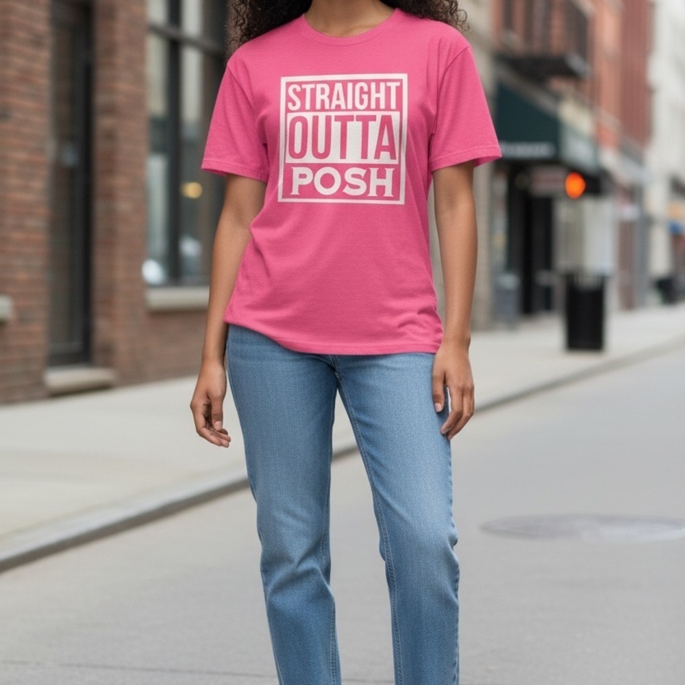 Straight Outta Posh Pink t shirt - Picture 2 of 2